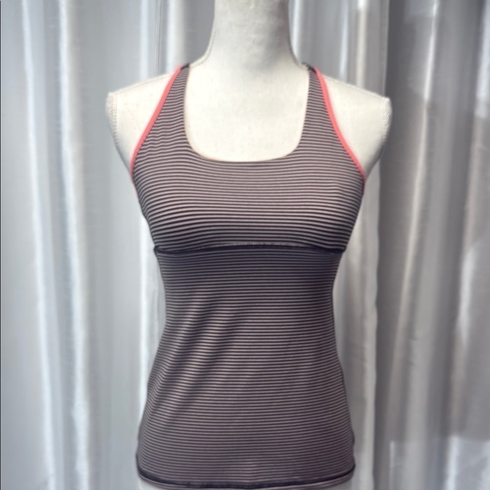 Lululemon Striped Racerback Tank Top Size 6 - Picture 3 of 8